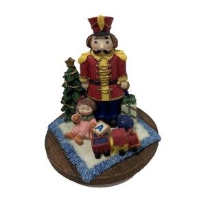 Walmart Jar Candle Topper Nutcracker Tin Soldier with Toys Resin 3.5 in opening